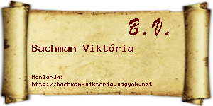Bachman Viktória névjegykártya